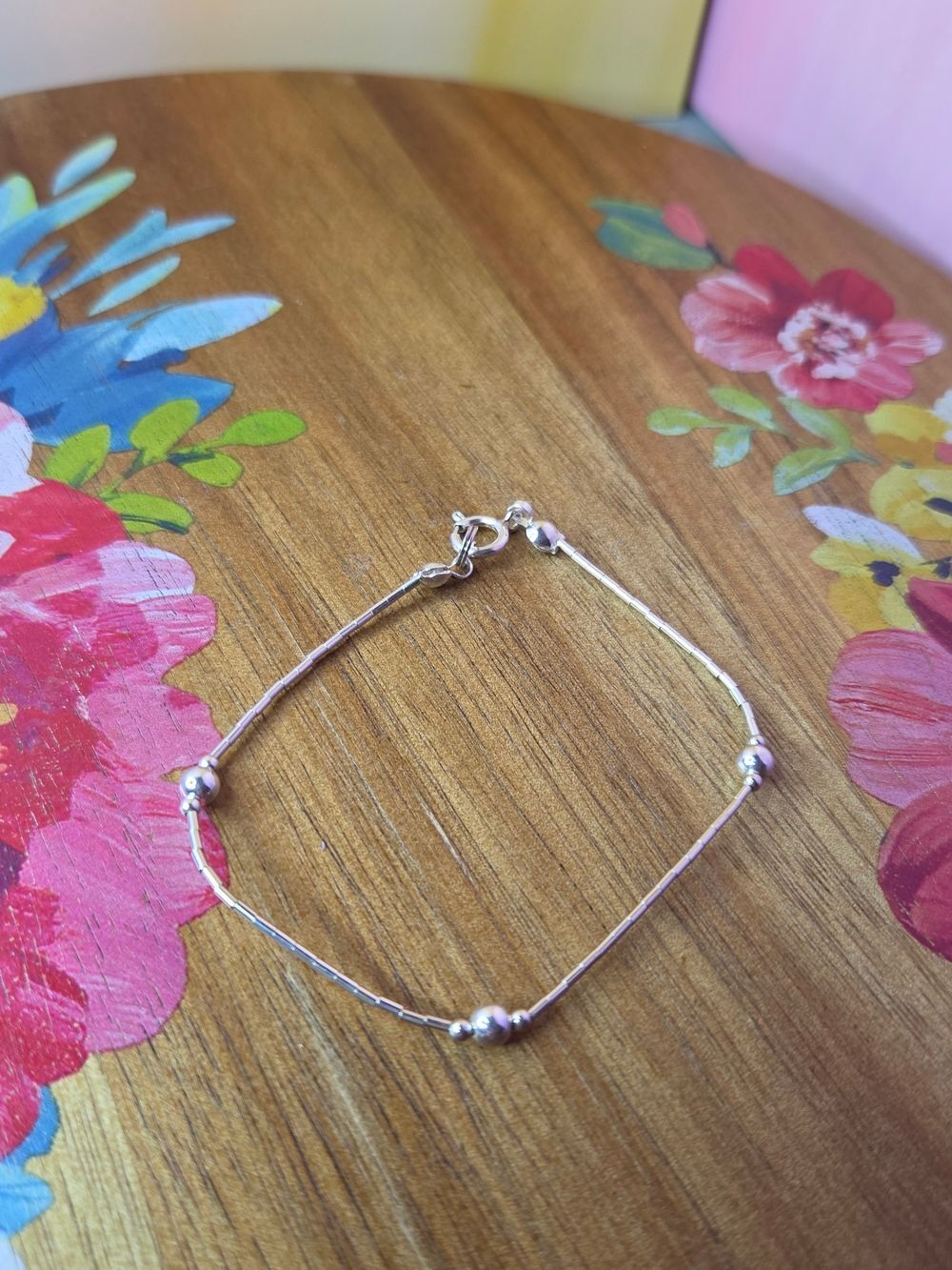 VTG Southwest Sterling Silver Liquid Silver Strand Bracelet 6.75"